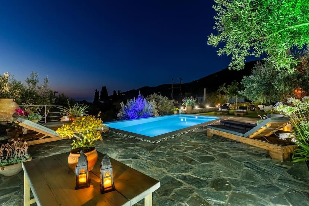 Skopelos Blue Heaven Pool Villa In Olive Grove Exterior photo