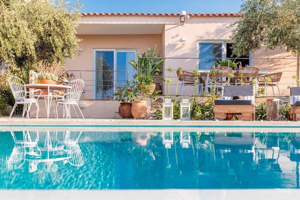 Skopelos Blue Heaven Pool Villa In Olive Grove Exterior photo